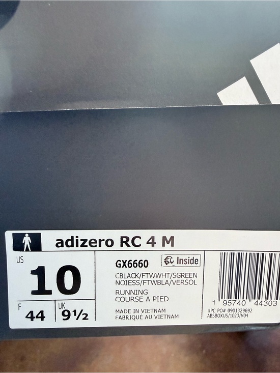 Adidas Adizero RC4                            Black /White Shoe with Neon Green main image 4